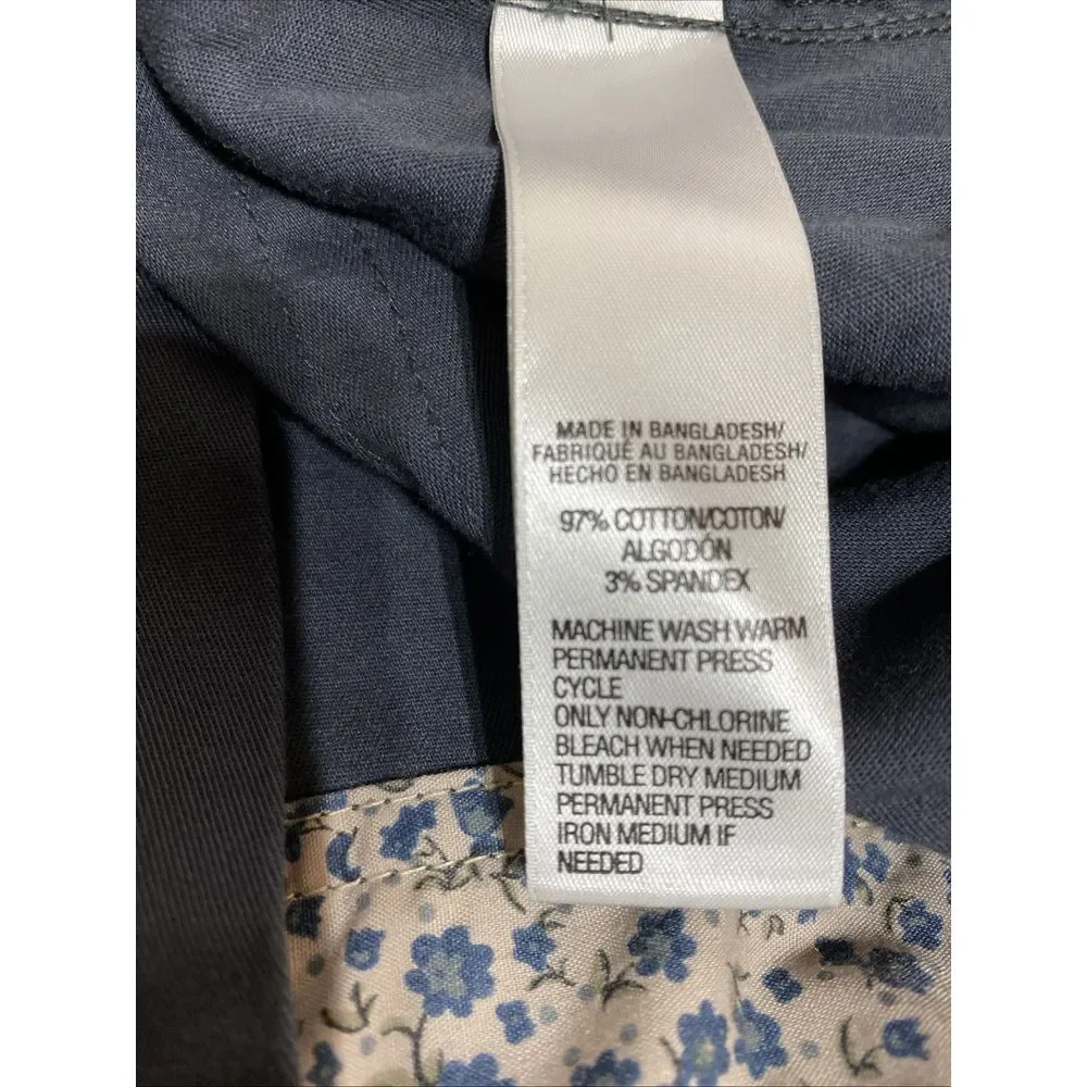 New Izod Chino Pants Belted‎ Stretch 20W Blue Femme Plus Straight leg High rise